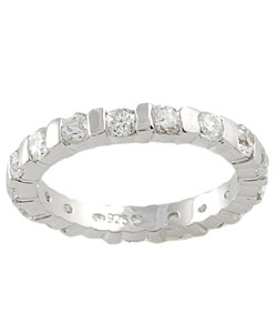 Sterling Silver Round Eternity CZ Ring