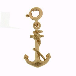14k Gold Anchor Charm