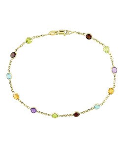 14k Gold and Multiple Gemstone Bracelet