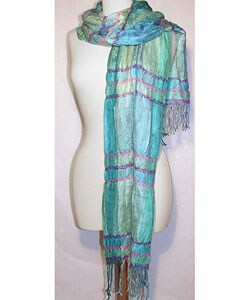 Ruched Turquoise Scarf (India)