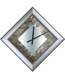 Metallic Silvertone Mirrored Wall Clock