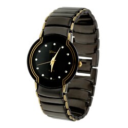 Geneva Platinum Men's Black Steel Watch