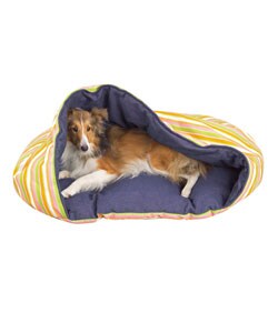 Hoodwink Snuggle Nest Denim/ Stripe Medium Pet Bed