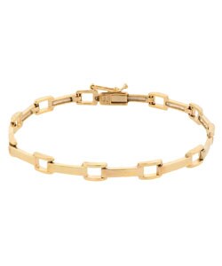 18k/Sterling Silver Rectangular Link Bracelet