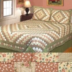 Country Diamond Patchwork Cotton Bedspread Set