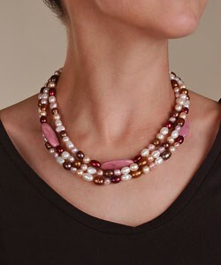 Assorted Color Freshwater Pearl Necklace (Case of 3)