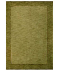 Hand-tufted Olive Green Border Wool Rug (8' x 10'6)