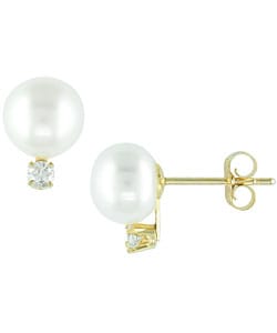 14k Yellow Gold Freshwater Pearl Earrings  (Set of 3)
