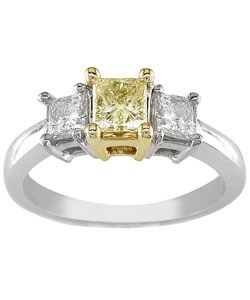 14k Gold 3/4ct TDW EGL Yellow Diamond Ring