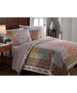 Contadora Multi-patterned Reversible Twin Quilt Set