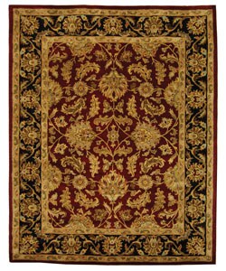 Handmade Heritage Kashan Burgundy/ Black Wool Rug (9'6' x 13'6)
