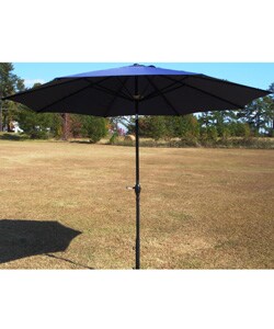 Blue Vented 10-foot Umbrella with Tilt and Crank