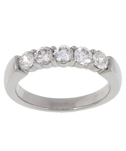 14k White Gold 1ct Diamond 5-stone Prong Band (G-H,I1)