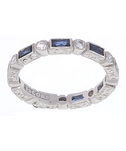 Tacori Platinum Sapphire and Diamond Engagement Band