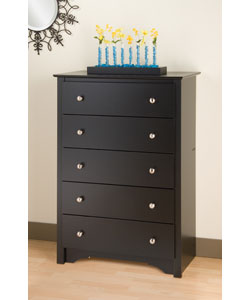 Broadway Black 5-drawer Chest