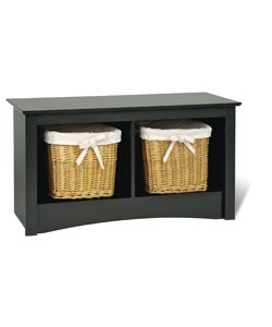 Broadway Black Twin-size Small Cubbie Bench