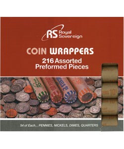 Royal Sovereign Box of 216 Coin Wrapper Tubes