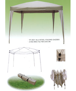 Taupe & White Folding Aluminum Tent