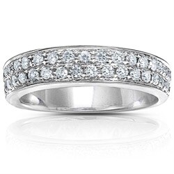14k White Gold 1/2ct TDW Round Diamond Pave Band (H-I, I1-I2)