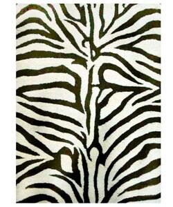 Hand-tufted Zebra Stripe Wool Rug (3' x 5')