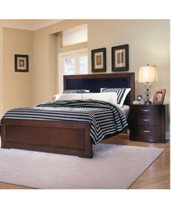Parkside Espresso 2-piece Leather Queen Bedroom set