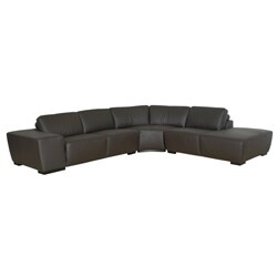 Maren Dark Brown Leather Sectional Sofa