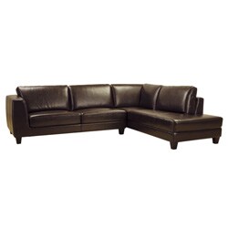 Jackson Dark Brown Bi-cast Leather Sectional Sofa