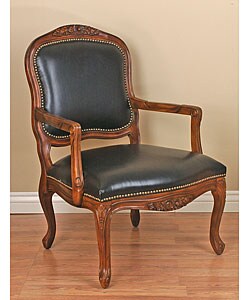 Leather Nailhead Accent Chair