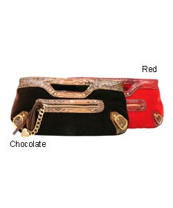 XOXO Velvet West Broadway Clutch Handbag