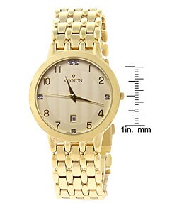 Croton Men's Champagne Dial Goldtone Dress Watch