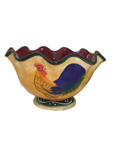 Classic Rooster  Hand-painted Fruit Bowl