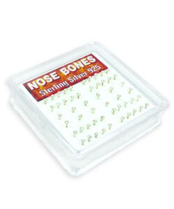 Sterling Silver Aurora Borealis Nose Bones  (Set of 52)