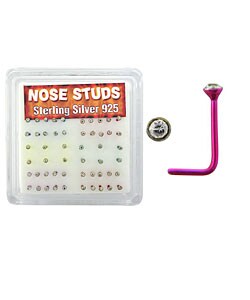 PVD-plated .925 Sterling Silver Nose Studs (Case of 52)