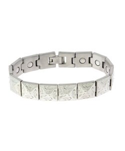 Sabona Beveled Concho Silver Magnetic Bracelet