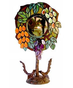 Tiffany-style Fruit Tree Mirror Accent Lamp