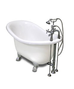 Ascot Chrome Clawfoot Slipper Bathtub Package