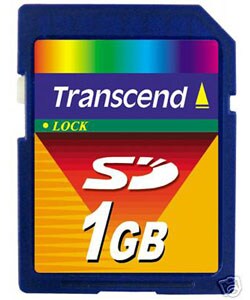 Transcend 1GB Secure Digital (SD) Memory Card