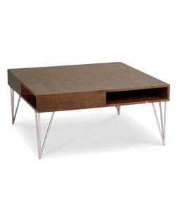 Snap Walnut Large Square Coffee Table