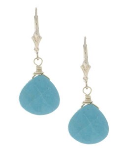 Charming Life Created Turquoise Gemstone Briolette Earrings