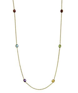 14k Gold Semi-precious Stones Necklace