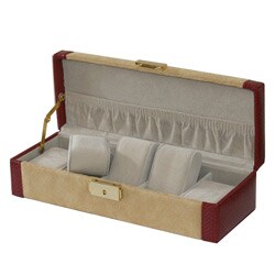 Suede/Leather 5-slot Watch Box
