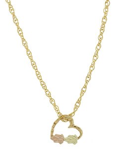 Black Hills Gold Floating Heart Necklace