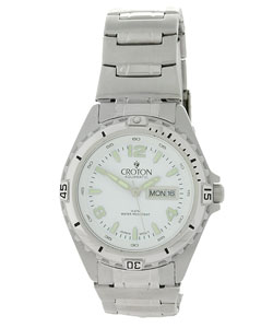 Croton Men's White Dial Stainless Steel Watch