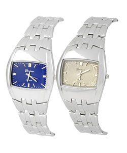 Geneva Platinum Polished Men's Bracelet Watch