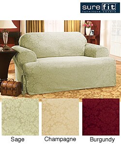 Sure Fit Normandy Damask T-cushion Sofa Slipcover
