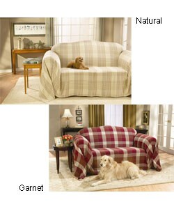 Plaid Washable Sofa Throw