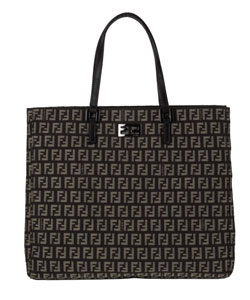 Fendi Brown Jacquard Logo Tote