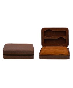 Dark Brown Leather 4-slot Watch Box
