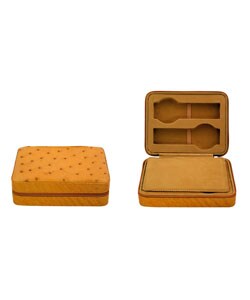 Camel Ostrich 4-slot Watch Box