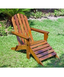 Adirondack Chair with Attached Footrest